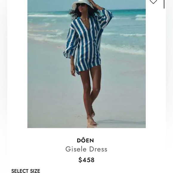 DÔEN Gisele Dress Tunic in Atrani Stripe Linen XS Coachella - Picture 5 of 8